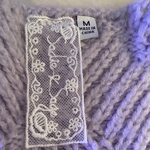 Sadie & Sage Julian Cardigan Lilac Button-Up chunky knit- Medium - Picture 4 of 7